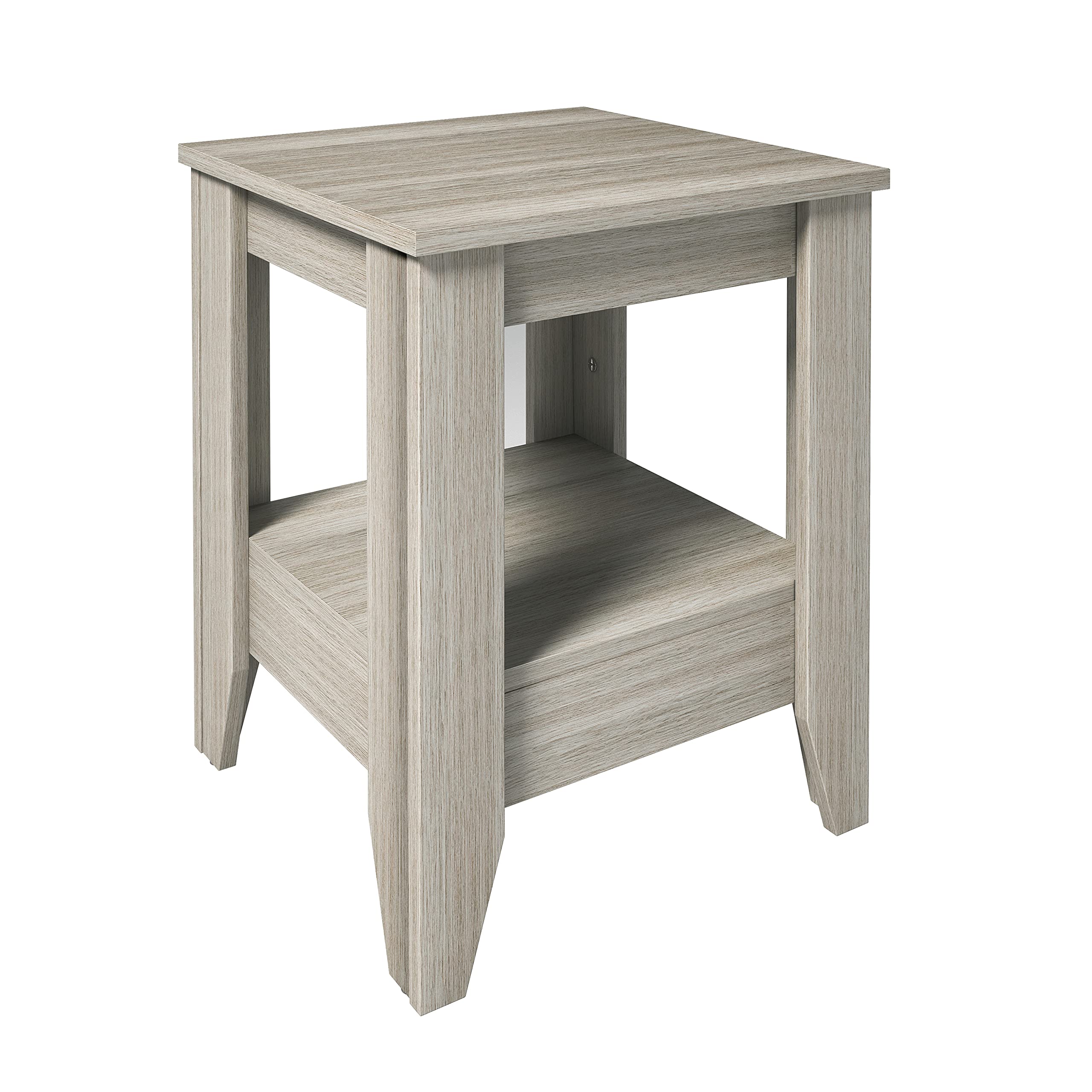 Boyd Sleep Prato, Contemporary Wood Finish, Preassembled With Lower Shelf, Grey Nightstand